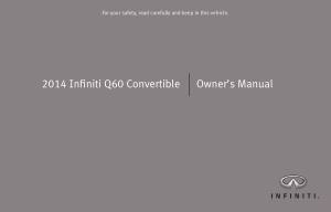 2014 Infiniti Q60 Convertible Owner Manual